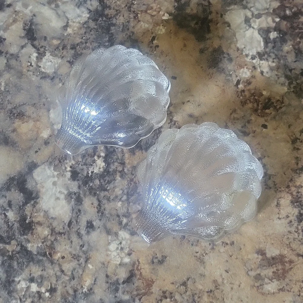 Glass Shell Trinket Dish Pair of Two